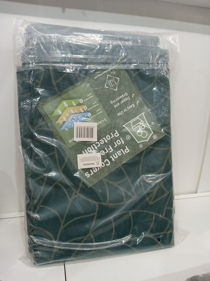 2pk Reusable Plant Covers for Freeze Protection with Zipper Drawstring - 66" x 47" - Green (Model: 0532) image 2