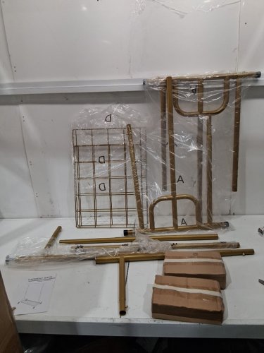 Sakugi Clothes Rack for Hanging Clothes with Lockable Wheels - 45.6" x 16.9" x 59" - gold (model:USSKH0YJ068) image 3