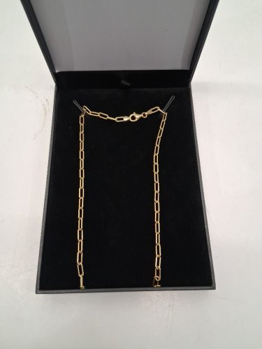 womens miabella paperclip link chain necklace -gold/ s925 sterling silver made in Italy image 3