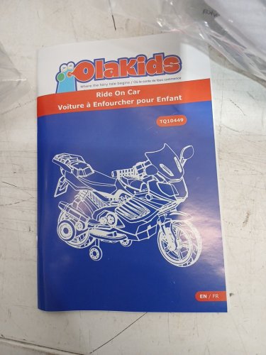 OLAKIDS kids motorcycle with training wheels with headlights - 6v - white (model: tq10449us-wh) image 2