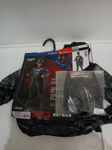 3PC BOY RUBIES BATMAN COSTUME - SMALL 4-6 - BLACK image 2