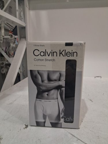 5pk mens calvin klein cotton stretch briefs - wicking technology - classic fit - medium - black image 2