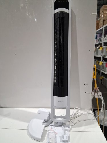 omnibreeze premium 38" Rotating tower fan with wifi CONTROL, 5-SPEEDS & REMOTE - white/BLACK (model: 5333021/dc2313r-g) image 3