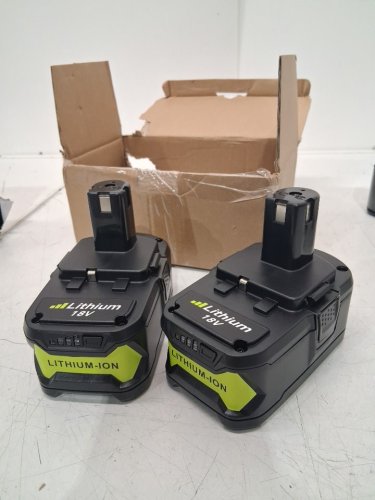 2pk antrobut Replacement Lithium Battery for ryobi - 18v - black/green (model: ba002r) image 2