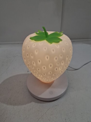 RECHARGEABLE DIMMABLE LED STRAWBERRY LAMP - 5.5" - WHITE image 2