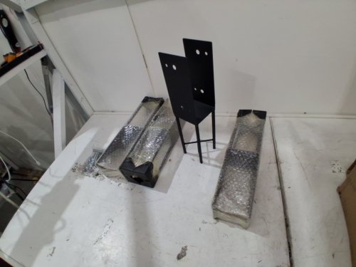 4PK Heavy Duty Stainless Steel U-Shaped Post Anchors 4"x4" Wet Concrete Fence Post Holder - BLACK image 4
