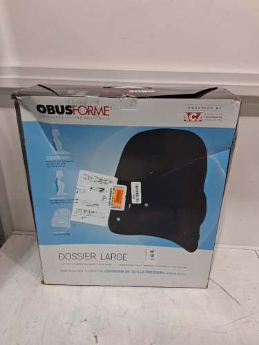 ObusForme portable Wideback Padded Backrest seat Cushion & Lumbar Support Pillow - 22" x 19" - Black (Model: WB-BLK-CBC) image 3