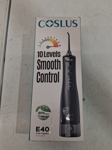 coslus rechargeable water flosser/oral irrigator - 300ml - black (model: e40) image 4