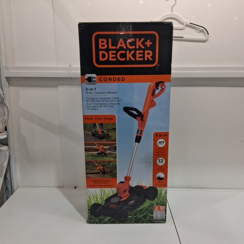 BLACK + DECKER 3-IN-1 COMPACT ELECTRIC MOWER STRING TRIMMER - 12" PATH - 6.5AMP - ORANGE/BLACK (MODEL: BESTA512CM) image 2