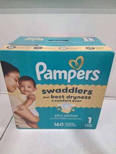 160pk pampers swaddlers best dryness disposable diapers - size 1 (8-14lb) image 2