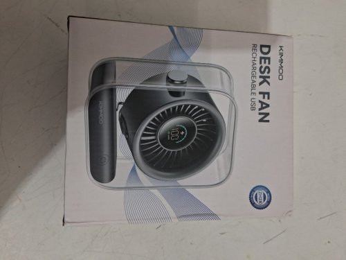 kimmoo rechargeable desk fan - 3 speed - black (model: zh28) image 2