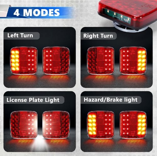 2pc ‎WODHMIEY Wireless Magnetic LED Trailer Lights - 2ghz signal - 100FT signal - red (model: 16162501150) image 2