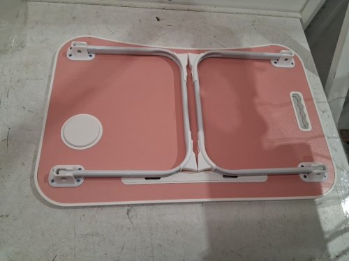 ZEAPTAC Foldable Laptop Bed Desk WITH CUP HOLDER and tablet slot - 23'' x 15'' x 11.3" - pink image 4