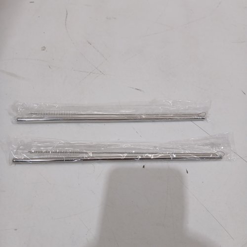 2 (2pc kit) Water Bottle Tumbler Metal Straws & Cleaning Brushes - Food Grade Stainless Steel image 3