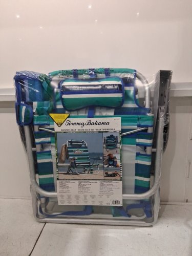Tommy Bahama Backpack Beach Chair - Blue teal Stripes (MODEL: 1819565) image 2