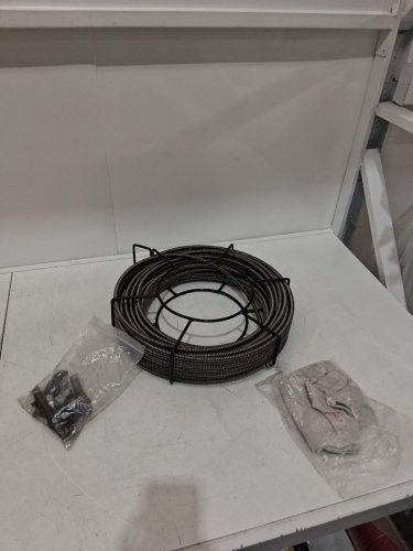 vevor drain cleaning cable - solid core cable with blades and attachments - 100ft x 3/8" - red image 3