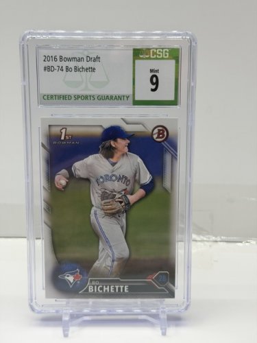 CSG GRADED 9 MINT 2016 BOWMAN DRAFT 1ST BOWMAN ROOKIE CARD BO BICHETTE #BD-74 image 3