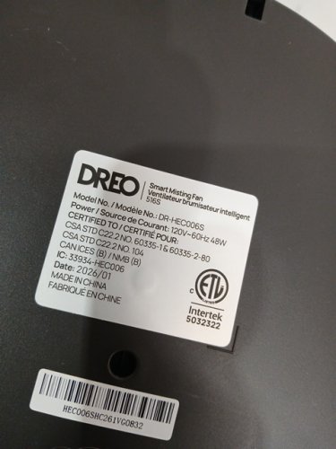 DREO TurboCool 516S Misting cooling Fan with 150°+30°Omni-directional Oscillation, remote, app & RGB lights - 1.3L tank - black (model: DR-HEC006S) image 6