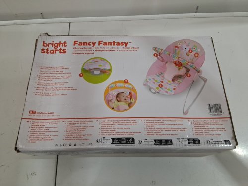 Bright Starts Fancy Fantasy Vibrating Bouncer with Toy Bar - 0-6 months (20lb max) - pink (model : 02305) image 4