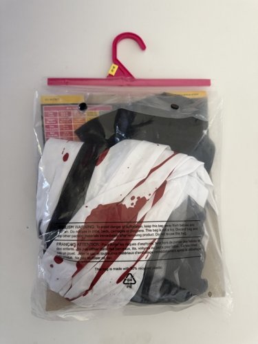 2PC GIRLS WAY TO CELEBRATE BLOODY BRIDE COSTUME DRESS, VEIL - LARGE (10-12) - WHITE/BLACK/RED image 3