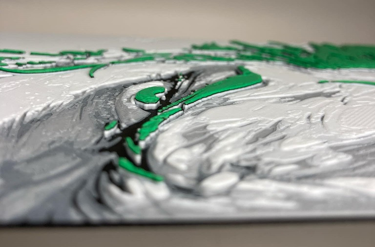 9"x5" 3D Printed - Roronoa Zoro - From the anime, One Piece - Textured Photo image 3