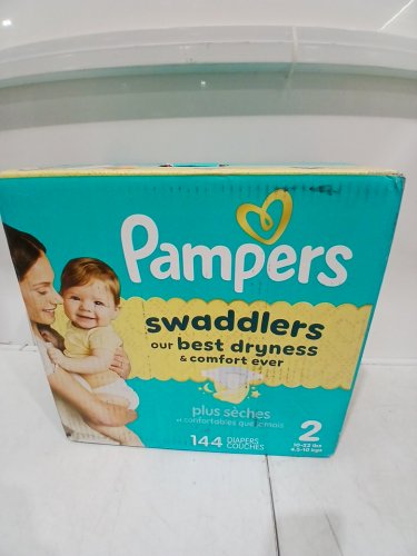 144PK PAMPERS SWADDLERS DISPOSABLE BABY DIAPERS - SIZE 2 (10-22LBS) image 2