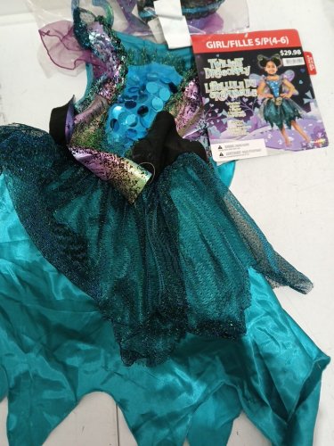 4PC GIRL'S SEQUINED TWILIGHT DRAGONFLY COSTUME - SMALL - TEAL/PURPLE (STYLE: 41051(S)) image 2
