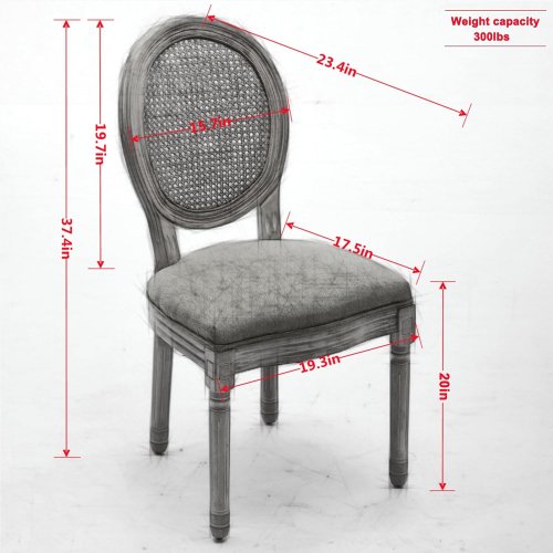 COZLIV UPHOLSTED 2-PIECE mid-century dining chair - 37.4" x 23.4" x 19.3" - 300lbs - beige (model: fm0611) image 2