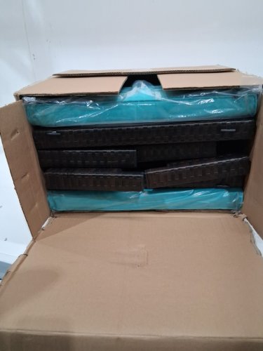 2PCS Costway Patio Rattan Ottoman Cushioned Seat Foot Rest - 19.5'' x 15.5'' x 13'' - Blue / Brown (Model:HW67814TU) image 3