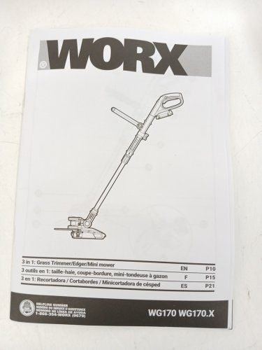 worx power share gt revolution cordless Grass Trimmer/Edger/Mini-Mower - 20V - 12" (model: wg170.2) image 7