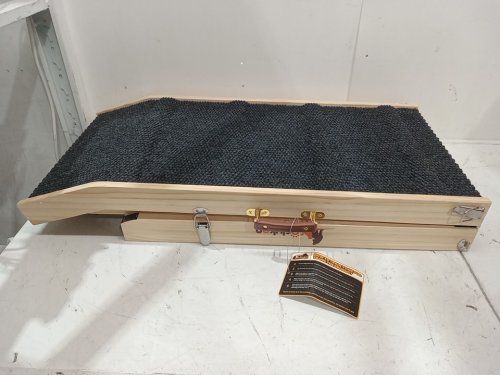 osluken foldable adjustable wooden pet dog ramp - 64" x 24" - 30" x 17" - navy (model: tj-dg01) image 3