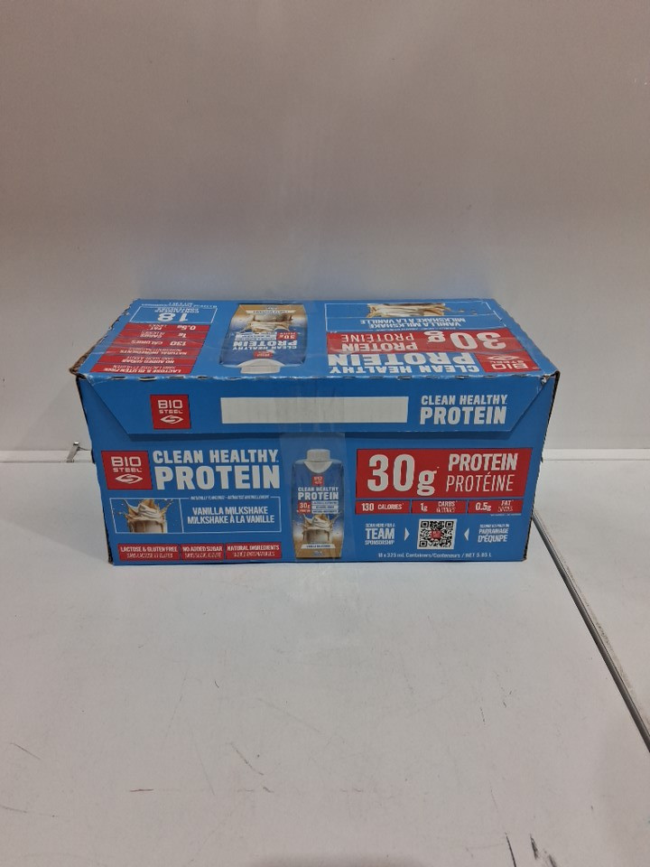 12PK BIO STEEL CLEAN HEALTHY PROTEIN DRINKS, LACTOSE & GLUTEN FREE - 30G PROTEIN, 325ML EACH - vanilla MILKSHAKE image 2