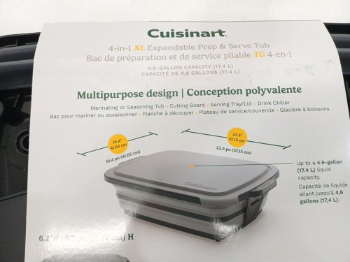 Cuisinart - 4-in-1 Collapsible Prep and Serving Tray - 22.5" x 16.4" - 4.6 GAL - Grey (Model: CMT-7596PCC) image 3