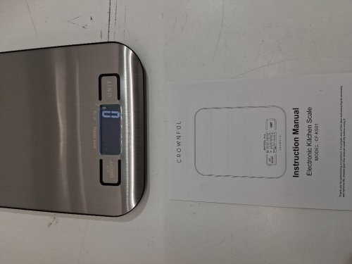 crownful digital kitchen / food scale - weights ounces & grams - silver (model : CF-KS01) image 3