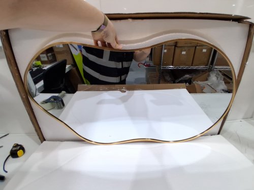 dorlicecass irregular decorative cloud wall mirror - 20" x 36" - gold image 4