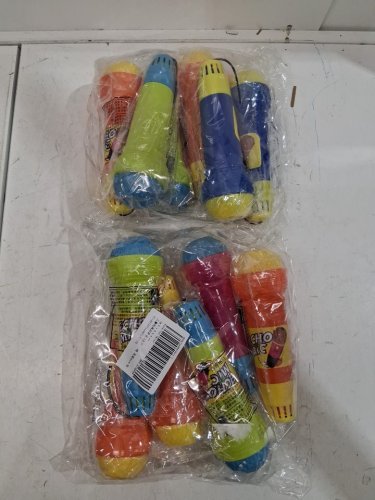 12PK PLASTIC ECHO PLAY MICROPHONES - 10" ASSORTED COLOURS image 2