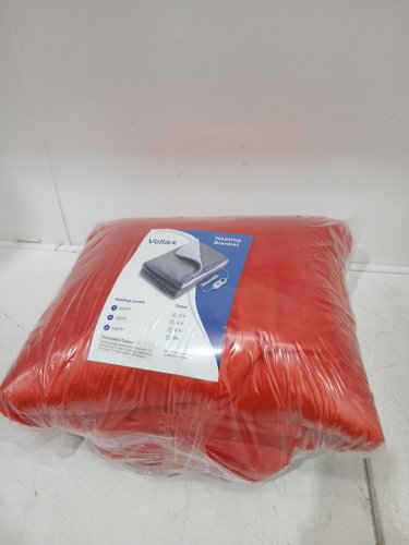 vallex Heated Electric throw Blanket with 3 Heat Levels - 50" x 60" - red /grey image 2