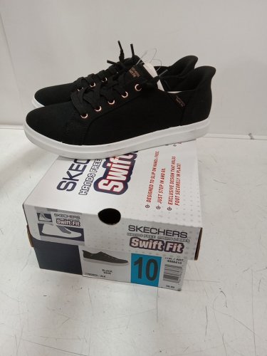 Women's Skechers Swift Fit Memory Foam Sneakers Shoes - Size 10 - Black/brass (style: 4888410) image 2