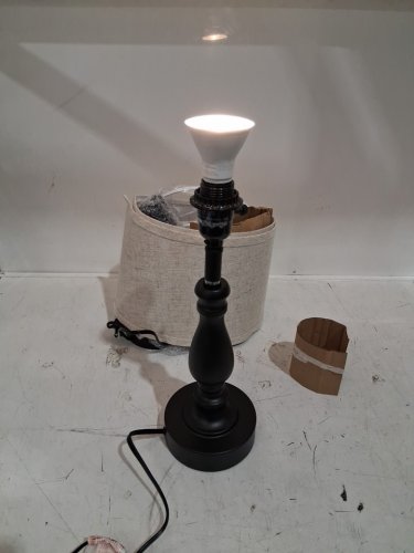2PK Farmhouse Table Lamps - 18.75" - BLACK image 3