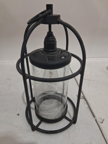 evergreen Edison Solar Led Lantern - 16" - black (model: 1514590 ) image 3