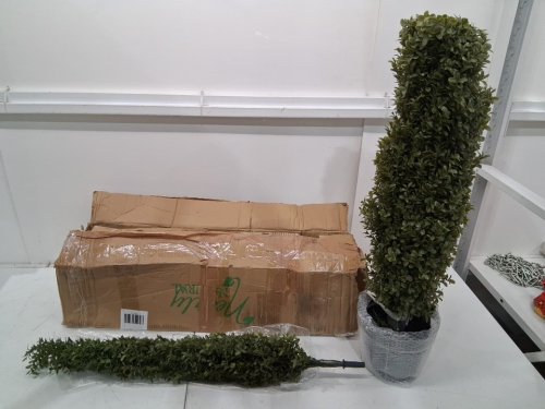 nearly natural UV Resistant Artificial Boxwood Topiary Tree with pot - 5ft - green/black (model: t4970) image 2