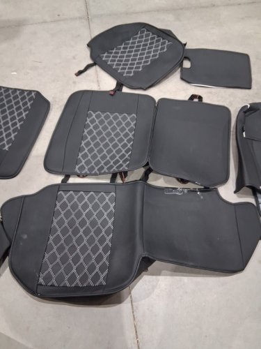 Huidasource Dodge Ram Seat Covers Full Set for DODGE RAM MODELS 2010-2025 - black/white (model: RAM01) image 6
