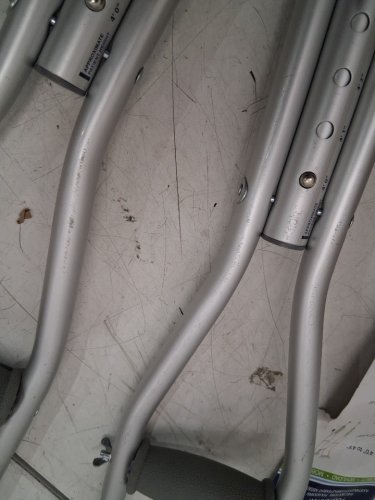 YOUTH'S DRIVE MEDICAL UNIVERSAL PUSH BUTTON ALUMINUM CRUTCHES - 4FT - 4FT 6" Height - SILVER (MODEL: 10416-1) image 5