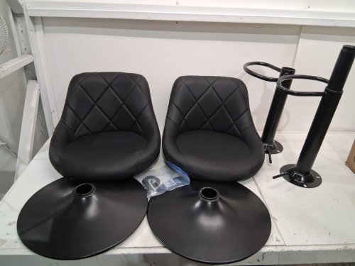 2pk Lennox Furniture Adjustable Height Bounded Leather Barstools - 14" x 17.7" x 34.2-42.1"- 300LBS MAX - black (model: wh-3002) image 4