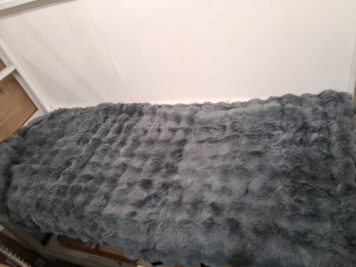 PLUSH FAUX FUR BED BLANKET - 68" x 68" - GREY (model: TC-TB-FTMPP180W200LG) image 3