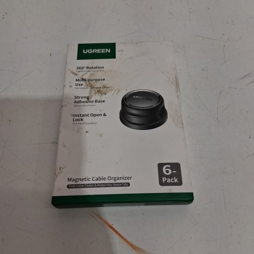 6pk ugreen  360° Rotatable MAGNETIC Cable Tidy Clips - black (model: 95777) image 2