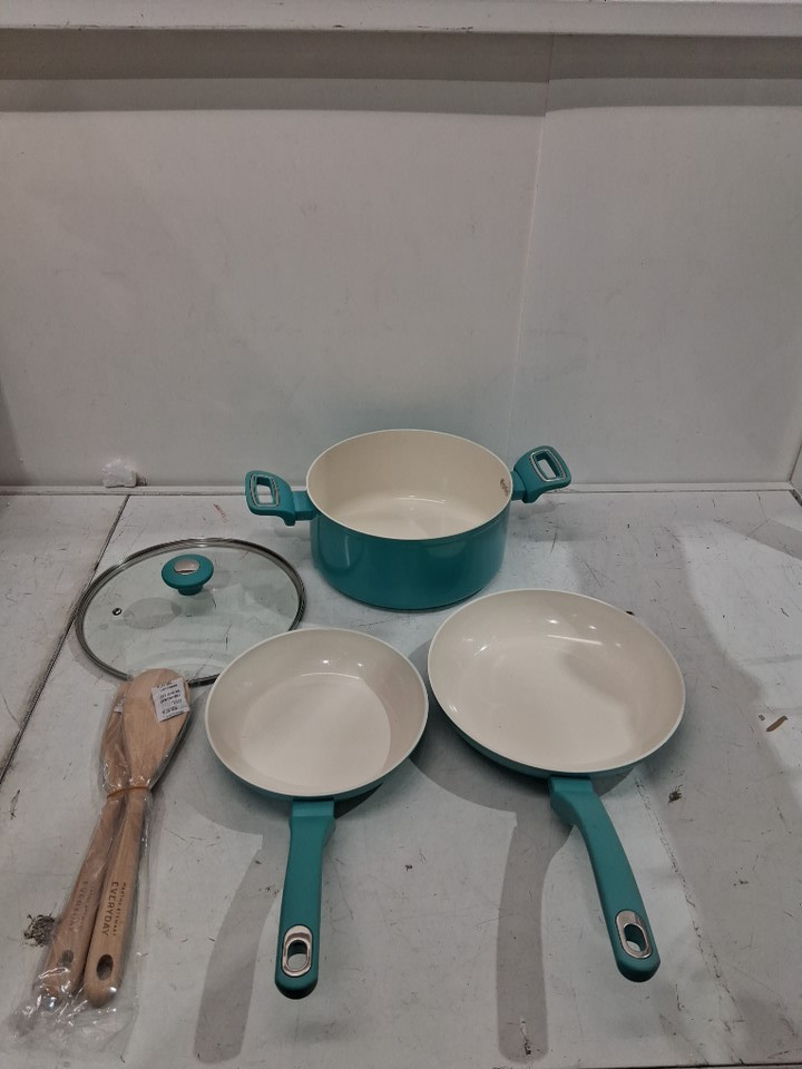 6pc Martha Stewart Everyday Rexford Aluminum Cookware Set - Blue (Model: 112902563) image 5