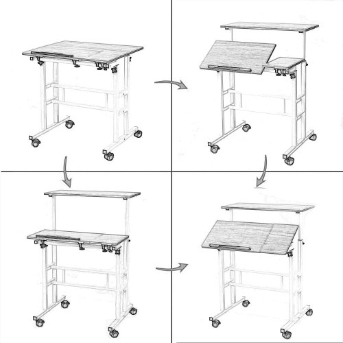 SDHYL Adjustable Laptop Standing Desk with Wheels - 31.5" - maple (model: 101-2MP) image 3
