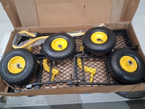 Heavy Duty Steel utility Garden Cart/Wagon with removable sides - 600lbs max/ 10" Tires - black/yellow - (model: v900) image 4