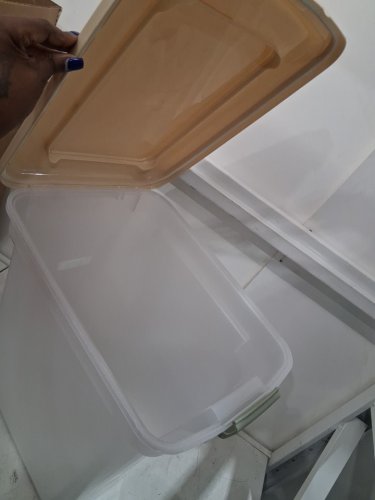 IRIS USA Dog Food Storage Container -47qt, holds up to 40lbs - Almond/clear (model: 00762016428925) image 3